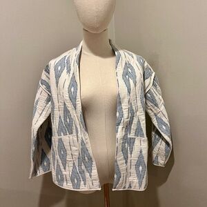 Quilted Jacket NWT Zara Blue/Cream